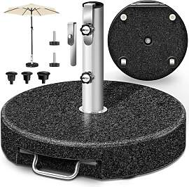 tillvex® Granit Sonnenschirmständer mit Rollen