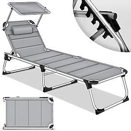 tillvex® Sonnenliege mit Dach und Kopfkissen |