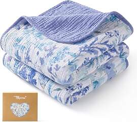 TILLYOU 1er Set Musselin Decke 4-lagig Pucktuch