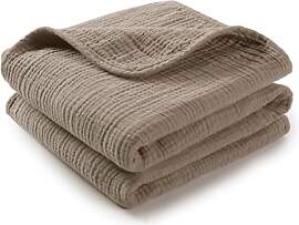 TILLYOU 1er Set Musselin Decke 4-lagig Pucktuch