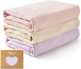 TILLYOU 3er Set Musselintücher Baby Pucktuch