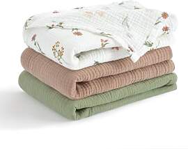 TILLYOU 3er Set Musselintücher Baby Pucktuch