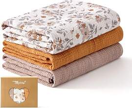 TILLYOU 3er Set Musselintücher Baby Pucktuch