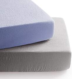 TILLYOU Musselin Spannbettlaken 2er Set Bettlaken