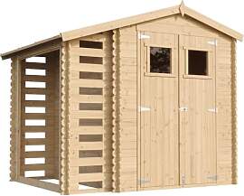 TIMBELA Gartenhaus Holz Mit Brennholzschuppen M386 