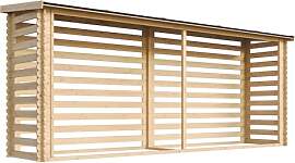 TIMBELA Holz Kaminholzregal M203 - Brennholzregal