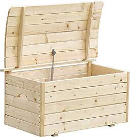 TIMBELA Holzkiste Mit Deckel - Holz Spielzeugkiste 