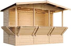 TIMBELA M150B Holz Gartenhaus, Marktbude Holz,
