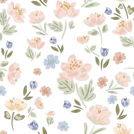 Timeet Selbstklebende Tapete Weiß Blumetapete