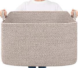 TIMEYARD 85L Deckenkorb, geflochtene Körbe zur