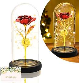 TINYOUTH 24K Rot Rose in Glas Schwarze Basis,