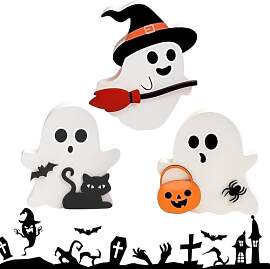 TioRacY Halloween Deko, 3 Stück Niedliche Geister 