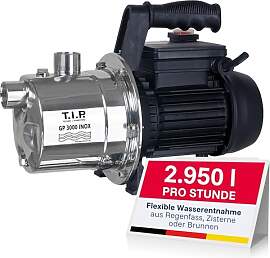 T.I.P. Edelstahl Gartenpumpe GP 3000 INOX -