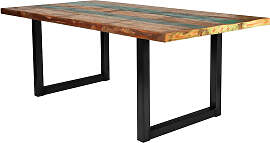 Tisch Esstisch 160x85cm Altholz bunt Gestell Stahl 