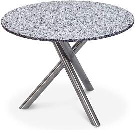 Tisch Tubo Edelstahl - 120 cm rund Dekton trilium