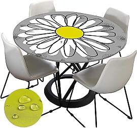 Tischdecke Abwaschbar Rund 180cm, Elastisch