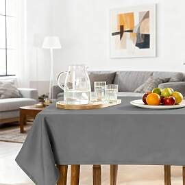 Tischdecke Grau - 90x140cm Tischdecke Leinenoptik, 
