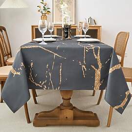 Tischdecke Grau und Gold Rechteck Moderne