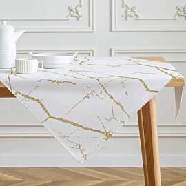 Tischdecke Weiß und Gold Mittelläufer Moderne