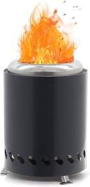 Tischfeuer aus Edelstahl anthrazit für Pellets