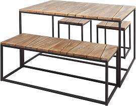 Tischgruppe Alois aus massiver Robinie, modern,