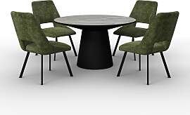 Tischgruppe Amarillo Grün/ Schwarz/Weiß 5-tlg.
