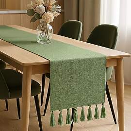 Tischläufer, 33 x143 cm Grüner Tischläufer