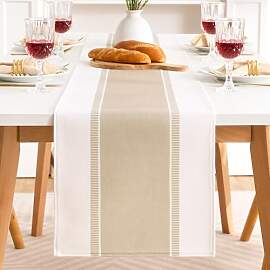 Tischläufer Beige Streifen 40x140, Tischband