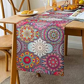 Tischläufer Boho Style Vintage Leinen