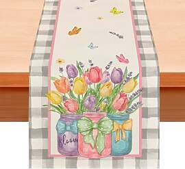 Tischläufer Frühling 33x183cm Leinen -