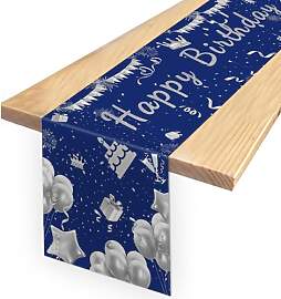 Tischläufer Geburtstag Blau Silber,Tischläufer