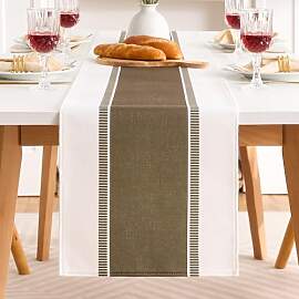 Tischläufer Modern Deko Braun Streifen 140x40,