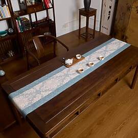 Tischläufer Modern Jacquard Blumen Muster,