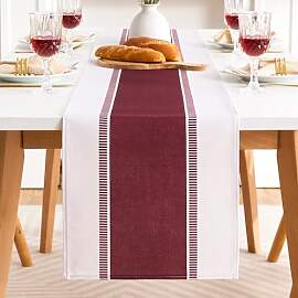 Tischläufer Rot Moderne Deko 33x183, Tischband