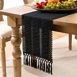 Tischläufer Schwarz Frühling Sommer Outdoor