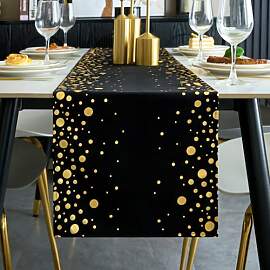 Tischläufer Schwarz und Gold 30 x 140 cm