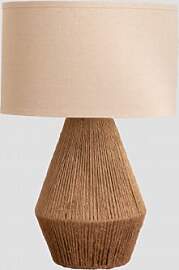 Tischlampe Aus Leinen Vasil Braun Natur - Sklum