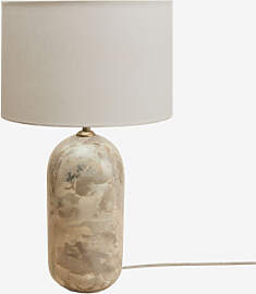 Tischlampe Aus Naturstein Yalvira Beiger Marmor