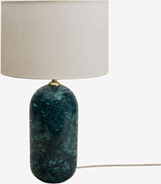 Tischlampe Aus Naturstein Yalvira Grüner Marmor