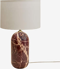 Tischlampe Aus Naturstein Yalvira Roter Marmor