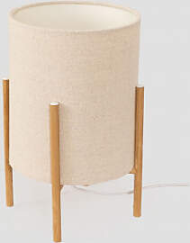 Tischlampe Aus Stoff Saek Beige Creme - Sklum