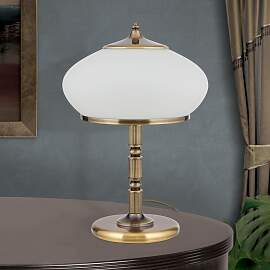 Tischlampe EMPIRE, Patina, H 48cm
