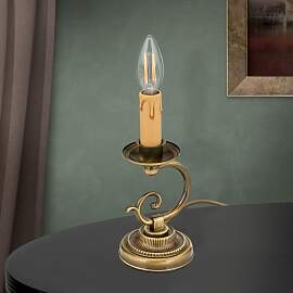 Tischlampe FLÄMISCH, 1-flammig, Patina, ohne