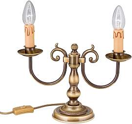 Tischlampe FLÄMISCH, 2-flammig, Patina, ohne