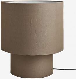 Tischlampe Gioura Aus Leinen Und Eisen Grau Taupe