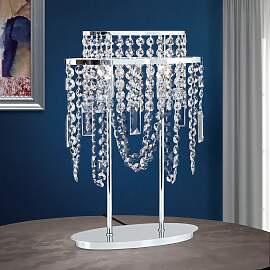 Tischlampe KRISTALLDESIGN, 2-flammig, chrom