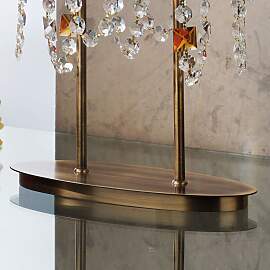 Tischlampe KRISTALLDESIGN, 2-flammig, patina