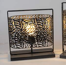 Tischlampe, Leuchte BLÄTTER 30x32cm matt schwarz