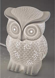 Tischlampe, Leuchte EULE klein Höhe 20cm weiß