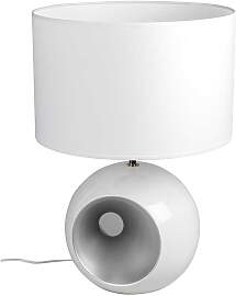 Tischlampe, Leuchte KUGEL H. 57cm D. 35cm weiß